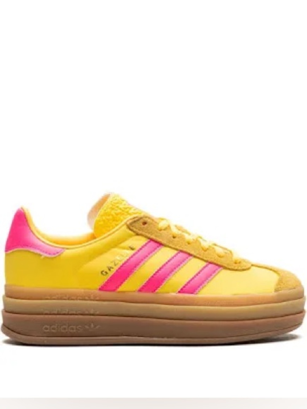 adidas Gazelle Platform Sneakers in Yellow and Pink